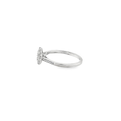 0.25Ct 14K White Gold Diamond Engagement Ring Size 7 1.5Dwt