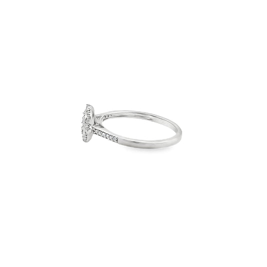 0.25Ct 14K White Gold Diamond Engagement Ring Size 7 1.5Dwt