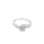 0.25Ctw 10K White Gold Diamond Engagement Ring Size 7 1.2Dwt