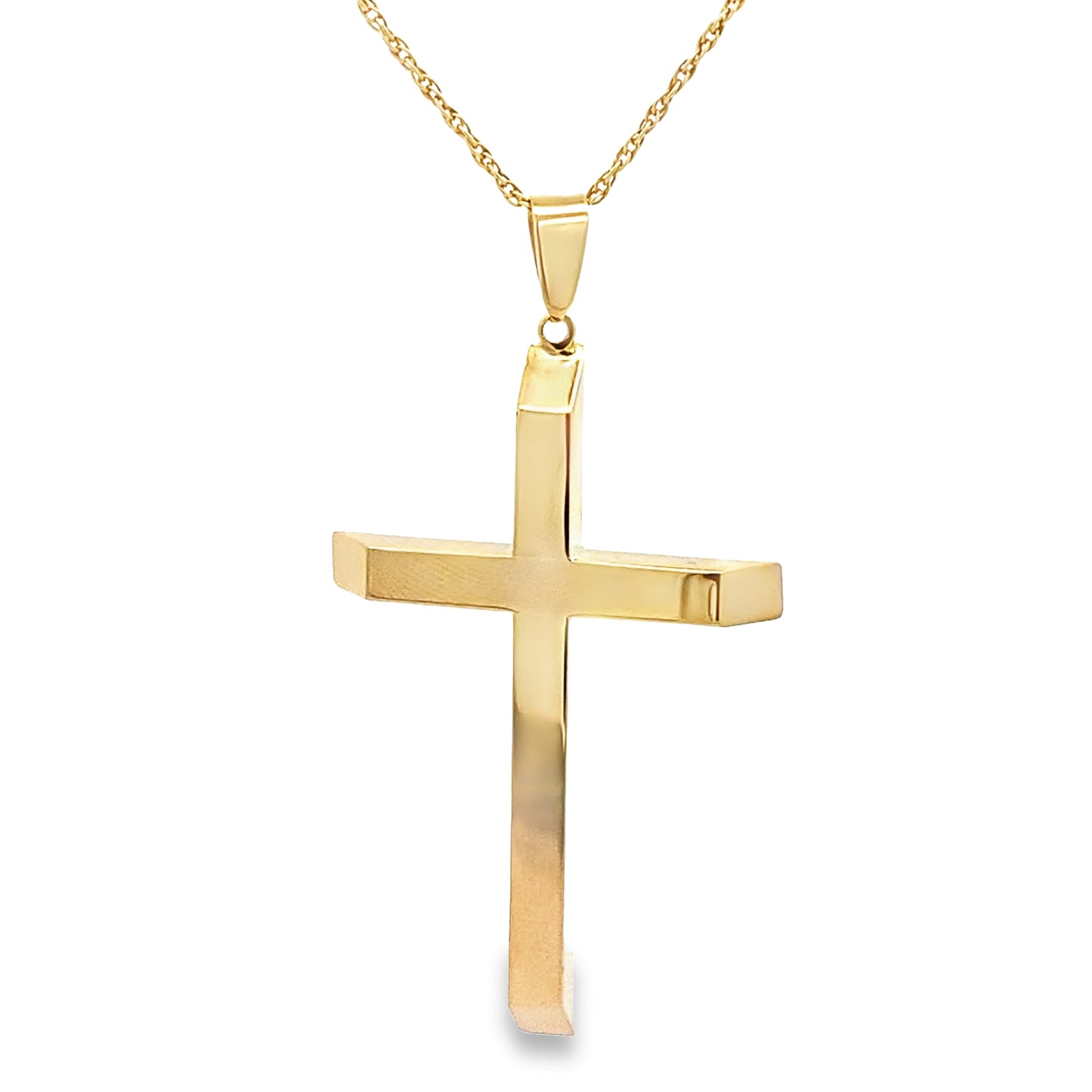 14K Yellow Gold Plain Large Cross Pendant 1.8Dwt