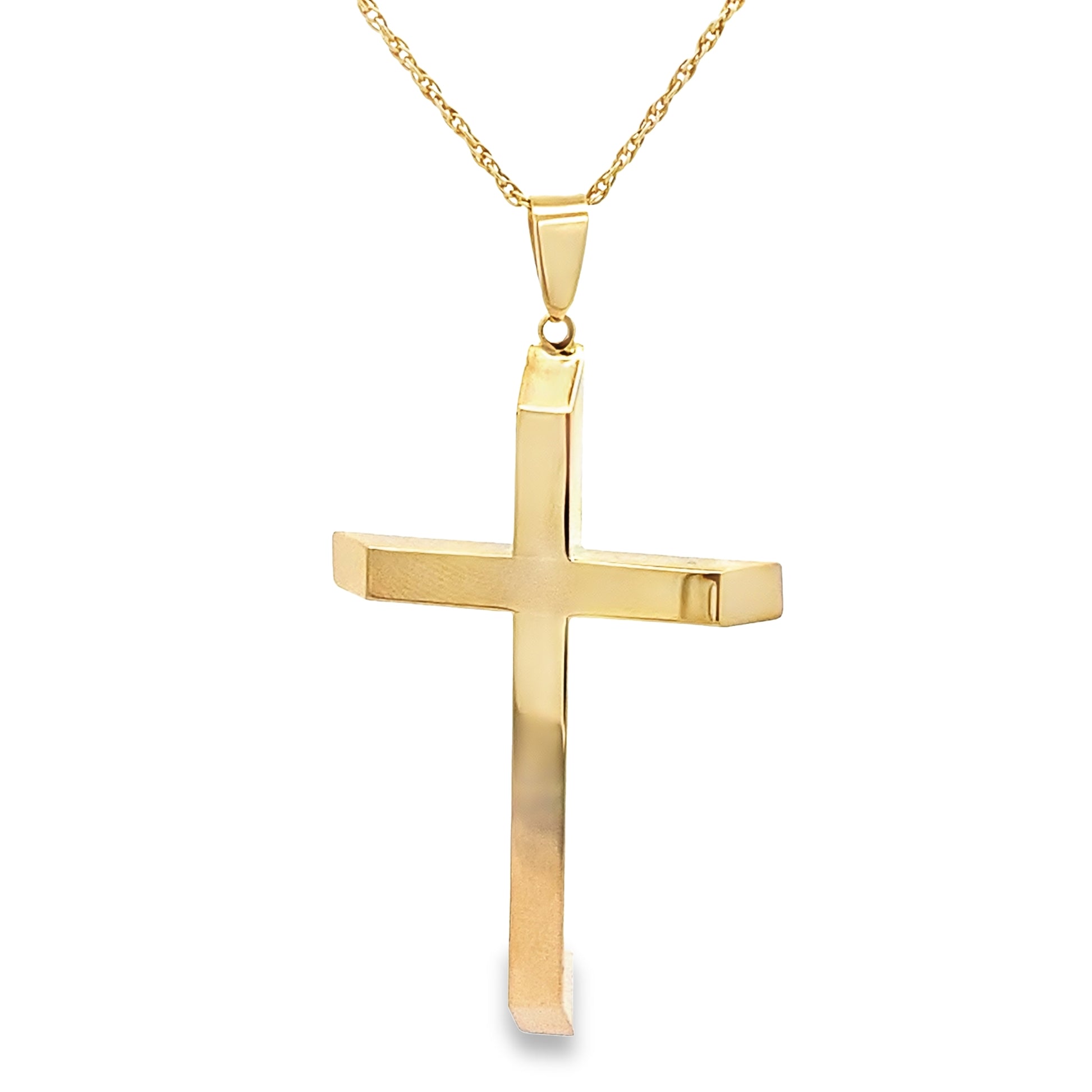 14K Yellow Gold Plain Large Cross Pendant 1.8Dwt