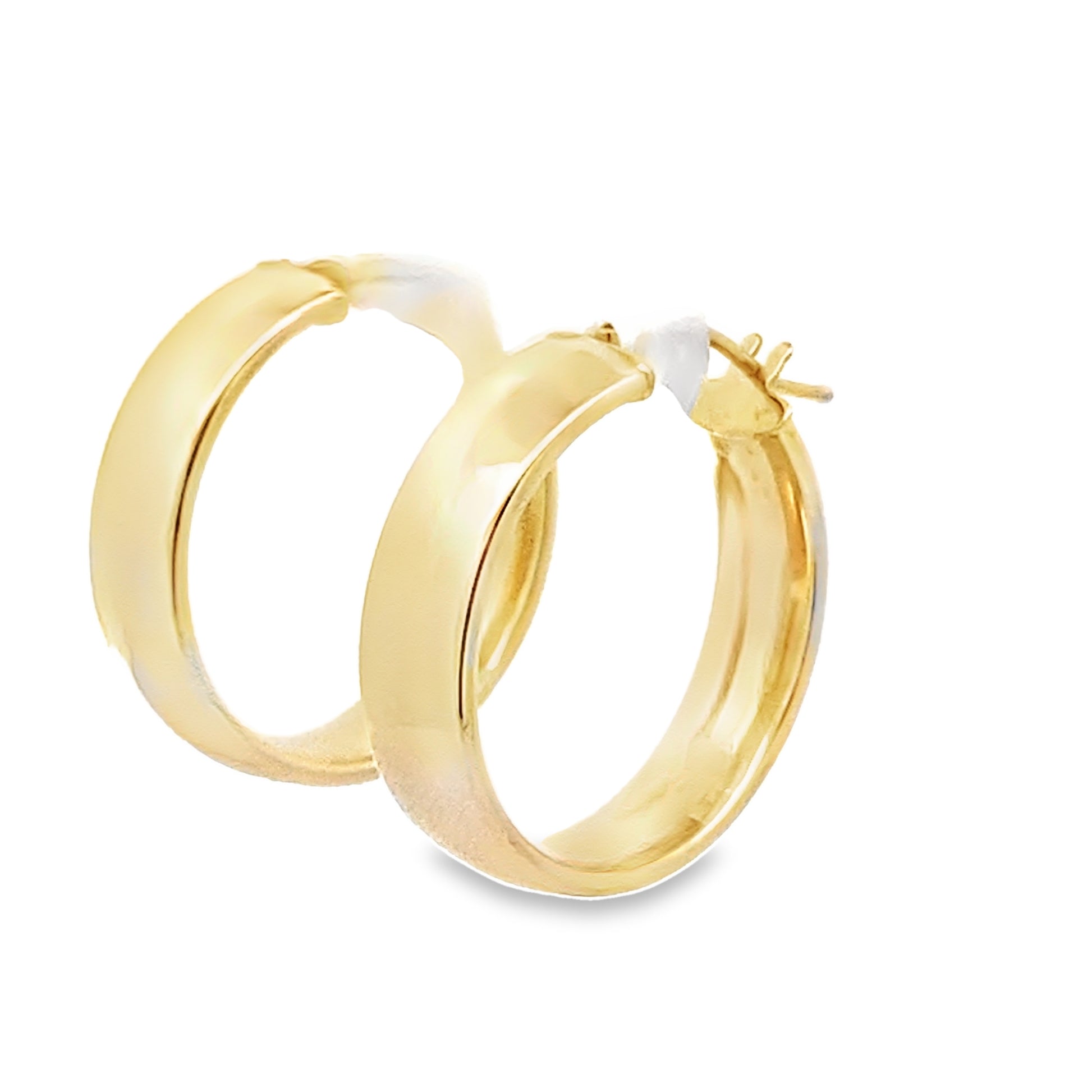 14K Yellow Gold Medium Hoop Earrings 1.4Dwt
