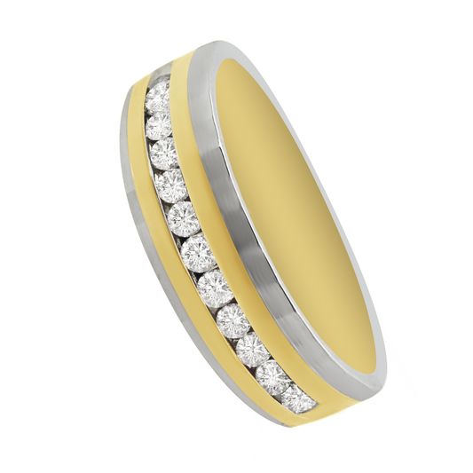 0.35Ctw 10K Two Tone Gold Diamond Wedding Band Mens Ring Size 10.5 3.1Dwt