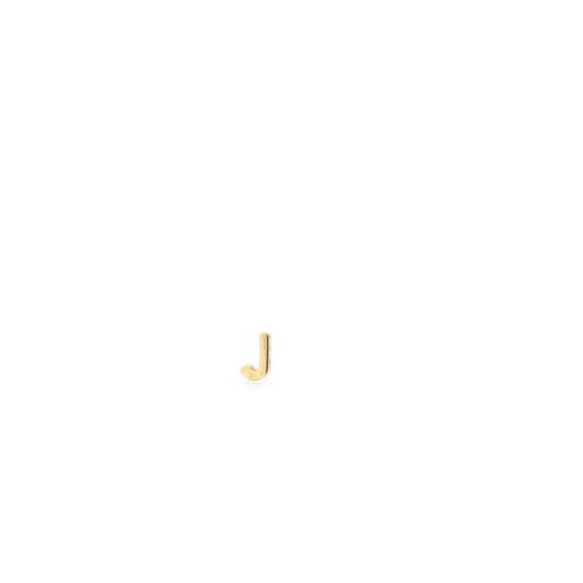 14K Yellow Gold Slider Initial "J" Pendant 0.3Dwt