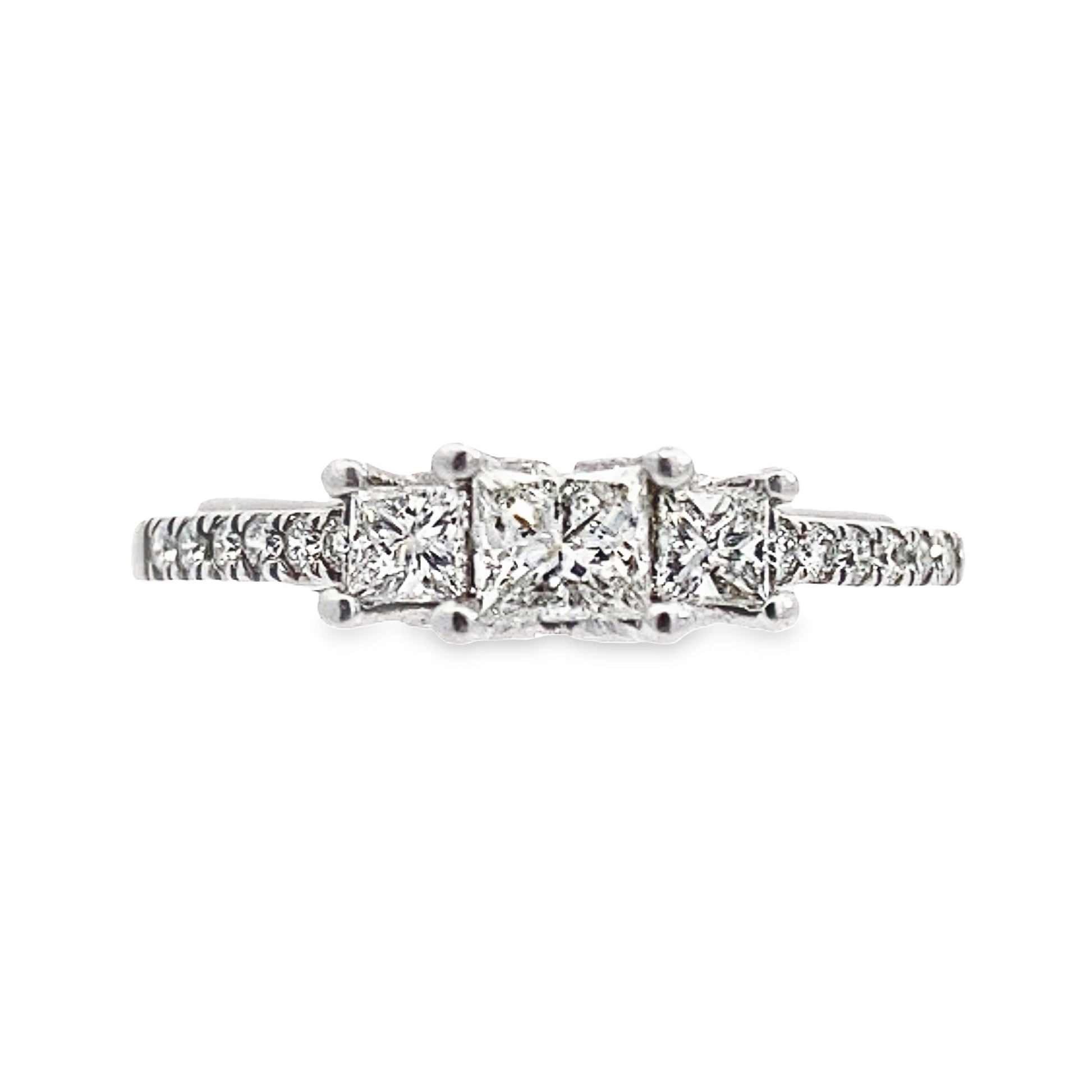 10K White Gold Diamond Engagement Ring Size 6.5 1.1Dwt