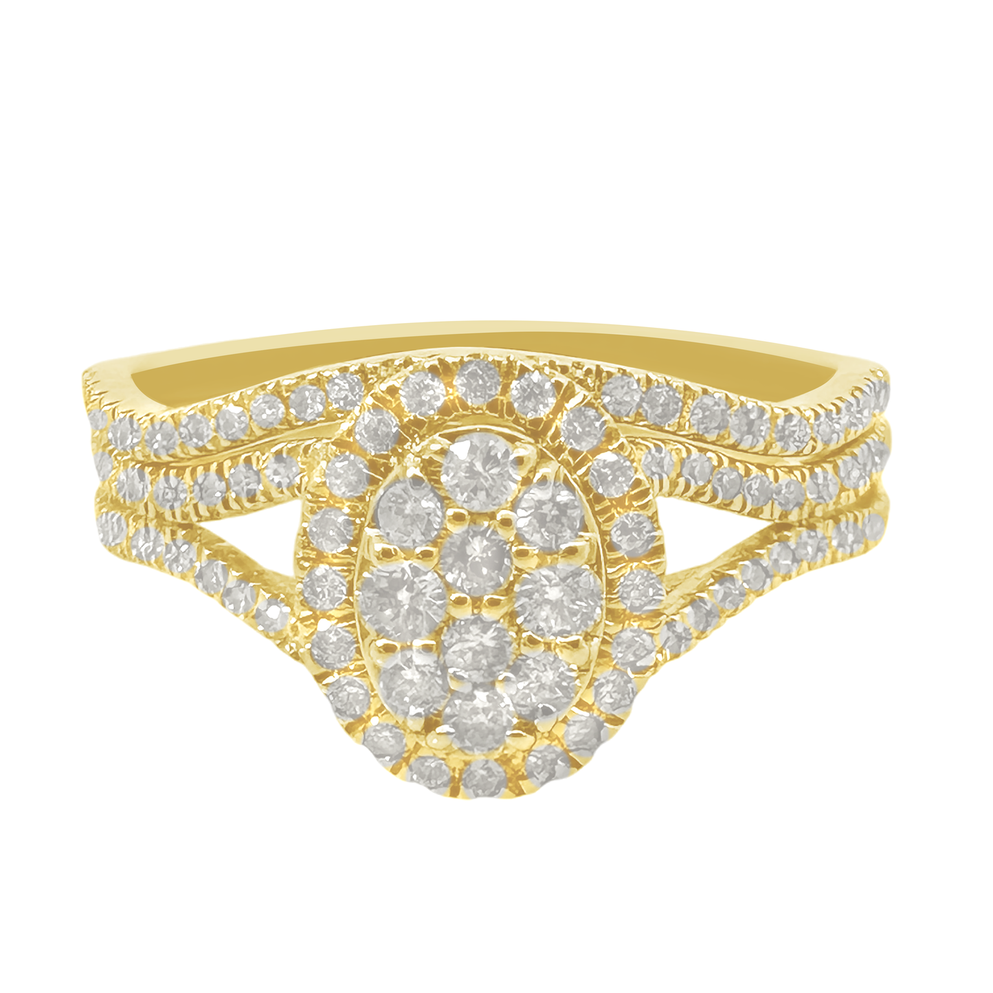 0.42Ctw 10K Yellow Gold Diamond Wedding Set Ring Size 7 1.8Dwt