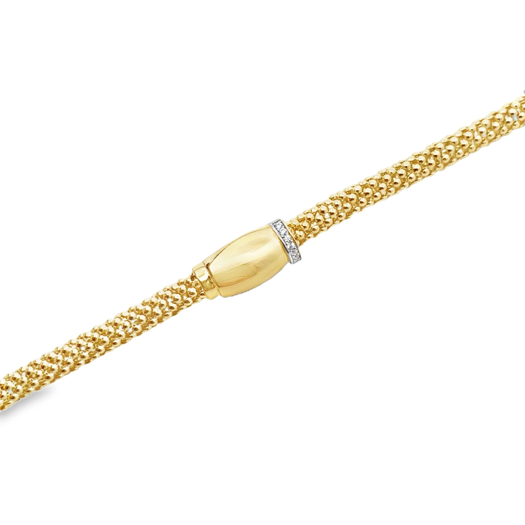 14K Two Tone  Gold Fancy Link Necklace 18In 12.2Dwt