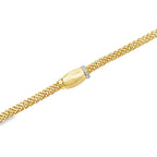 14K Two Tone  Gold Fancy Link Necklace 18In 12.2Dwt