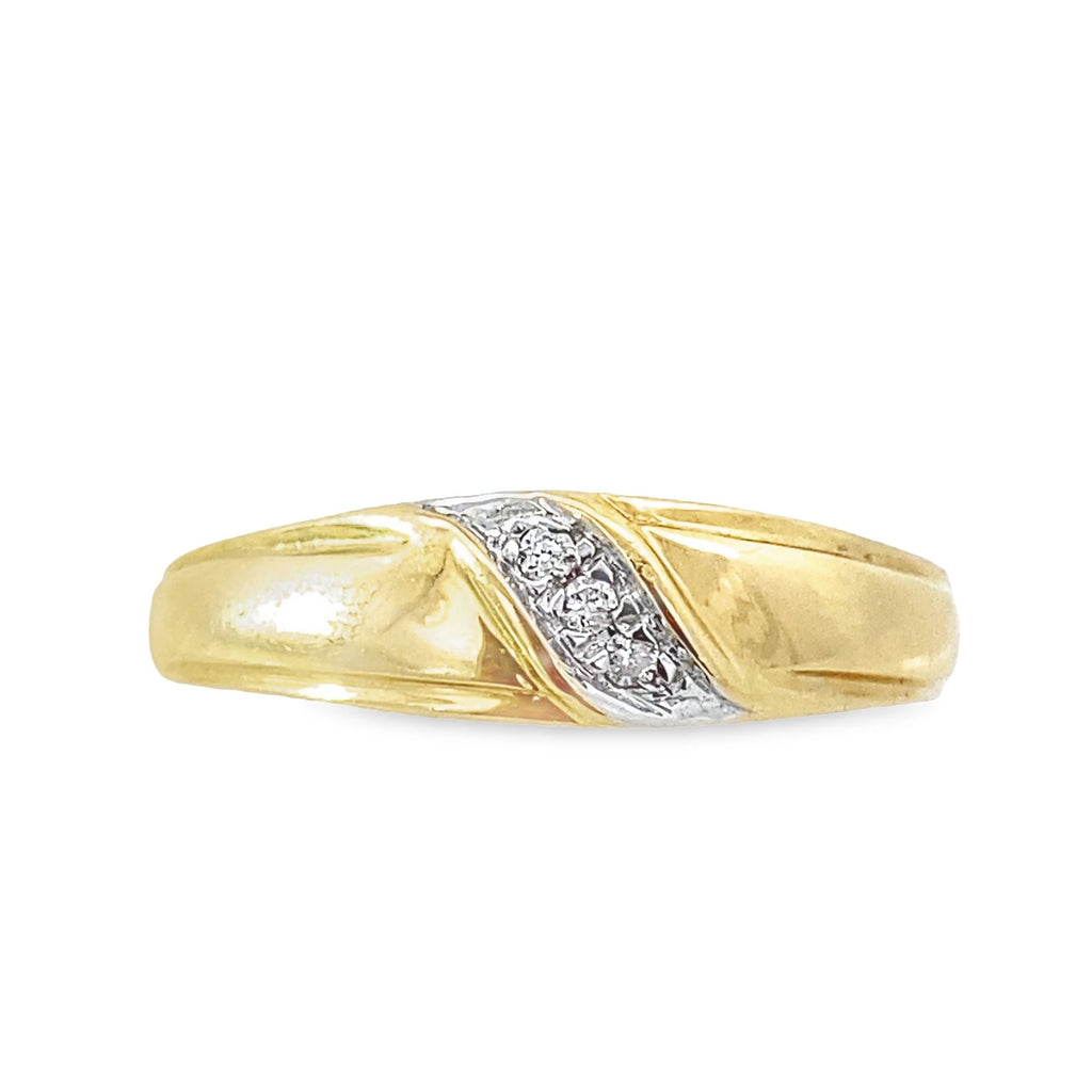 0.20Ctw 14K Yellow Gold Diamond Trio Wedding Set Size 7&10 5