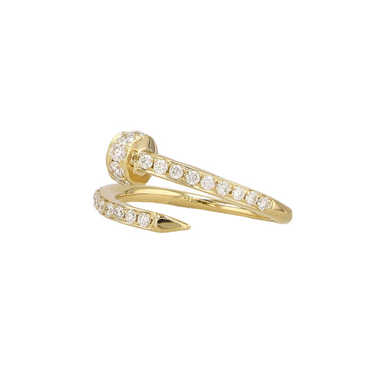 0.59Ctw 14K Yellow Gold Diamond Nail Ring Size 7.5 3.1Dwt