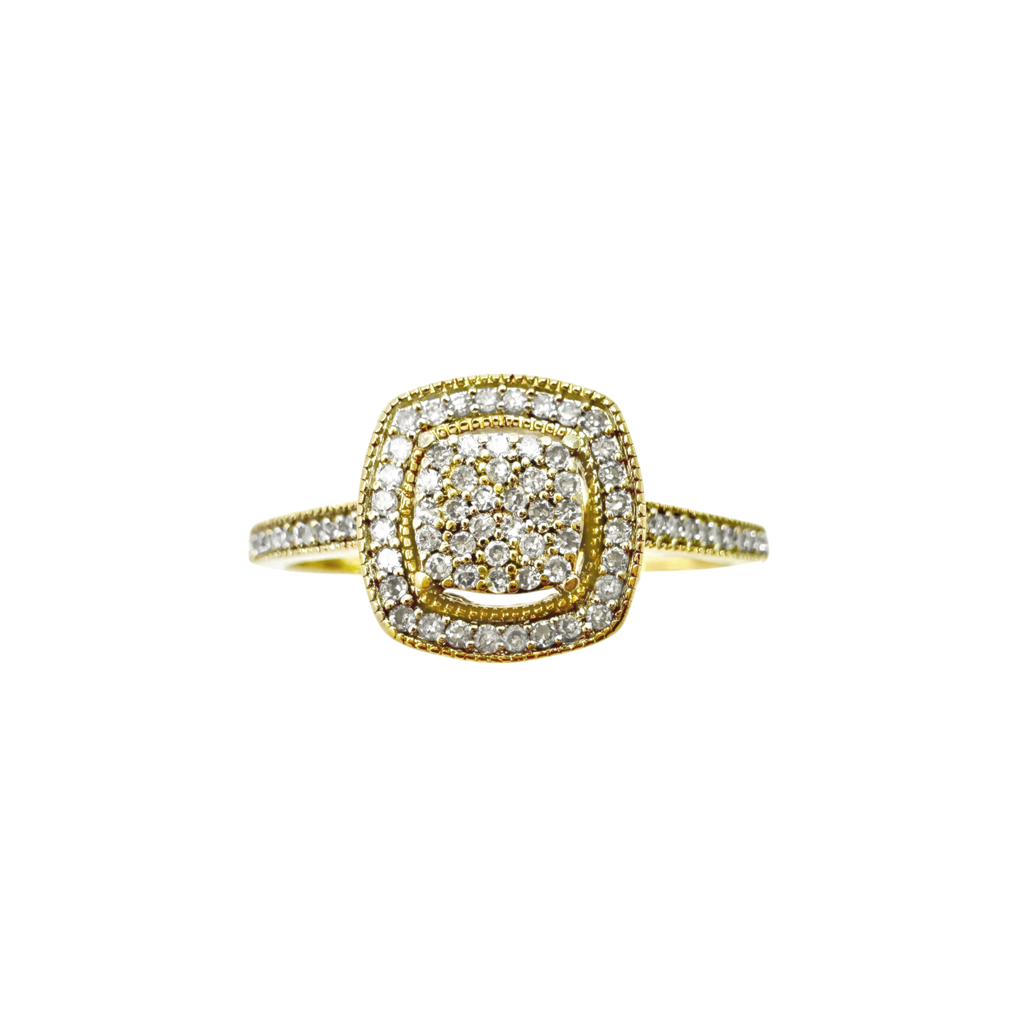 10K Yellow Gold Diamond Engagement Ring Size 10 1.5Dwt