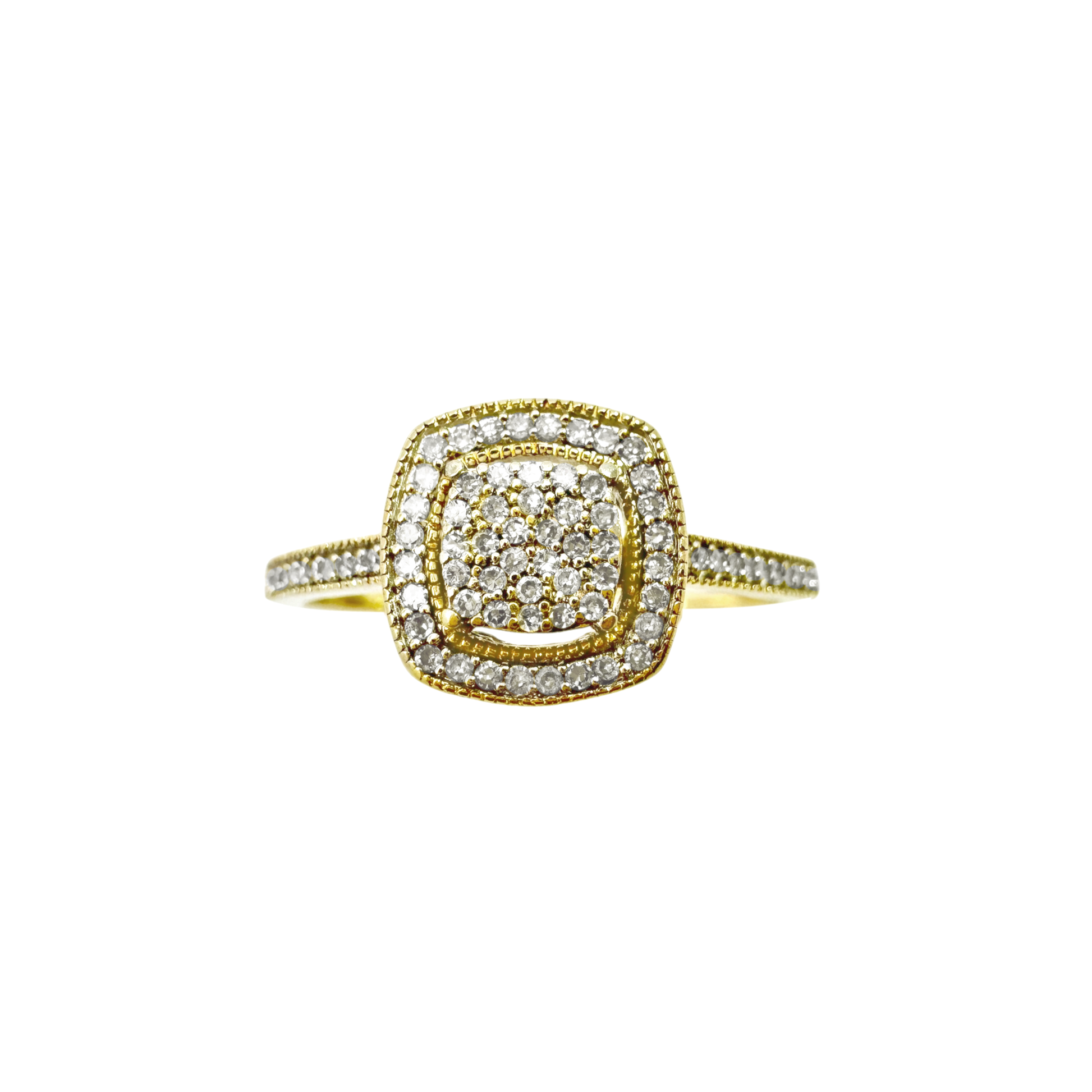 10K Yellow Gold Diamond Engagement Ring Size 10 1.5Dwt