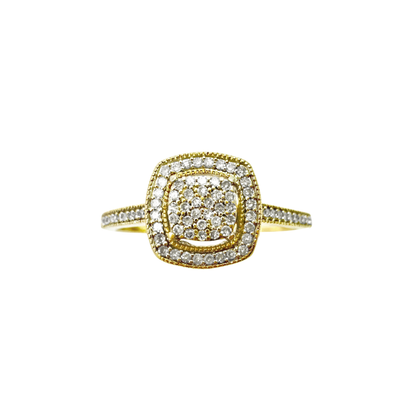 10K Yellow Gold Diamond Engagement Ring Size 10 1.5Dwt