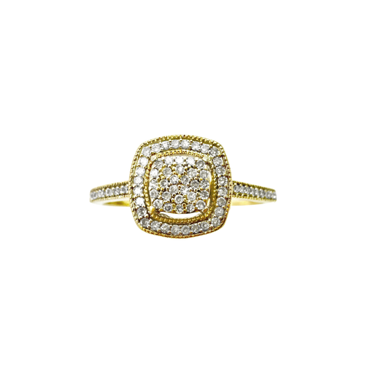 10K Yellow Gold Diamond Engagement Ring Size 10 1.5Dwt