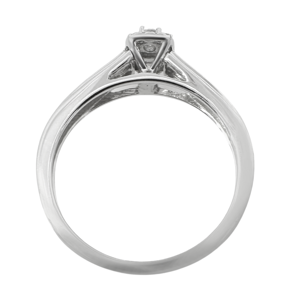 0.19Ct 14K White Gold Diamond Engagement Rings Size 7 1.4Dwt