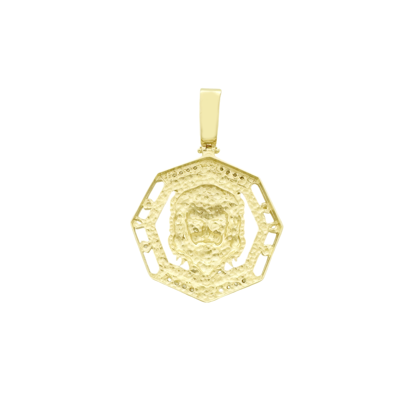 10K Yellow Gold Cz Lion Pendant 2.9Dwt