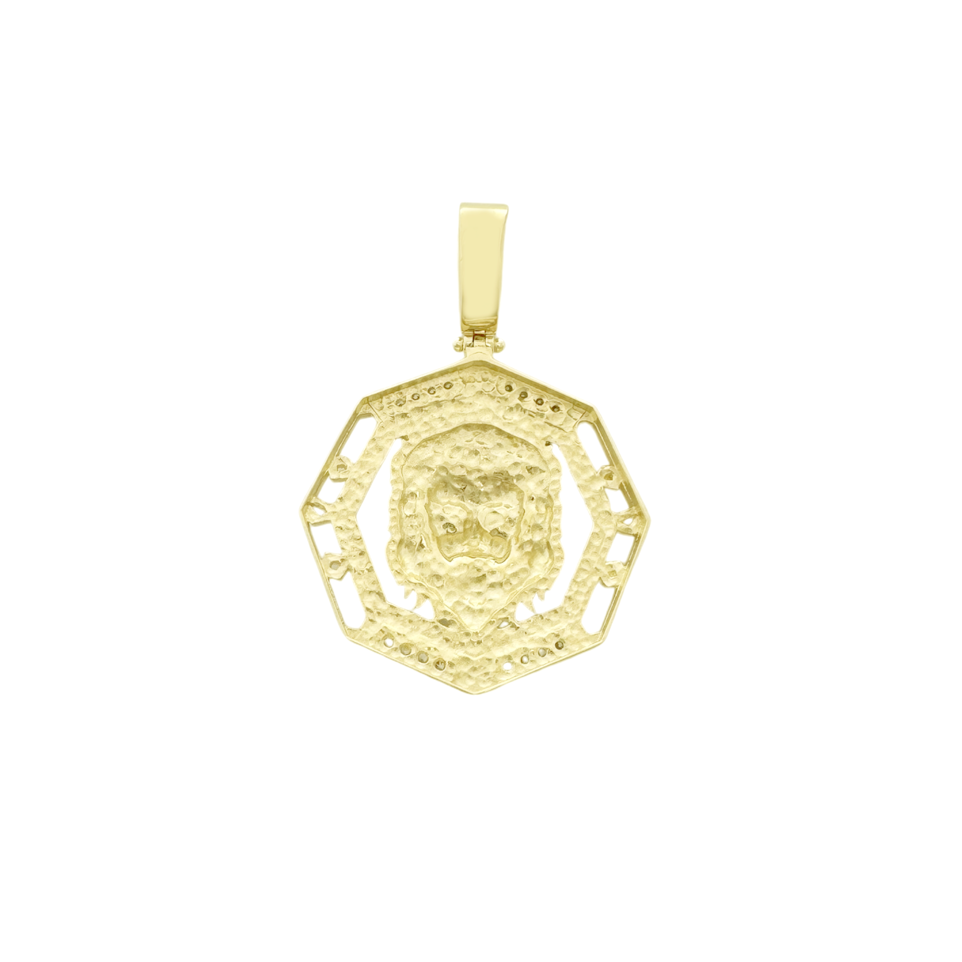 10K Yellow Gold Cz Lion Pendant 2.9Dwt