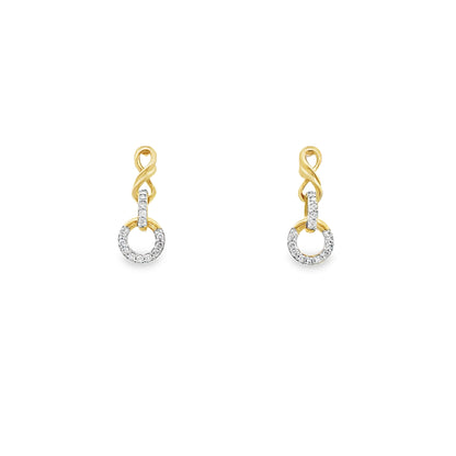 0.16Ct 10K Yellow Gold Diamond Gold Drop Earrings