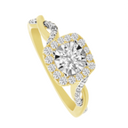 0.35Ctw 10K Yellow Gold Diamond Engagement Ring Size 7 1.4Dwt