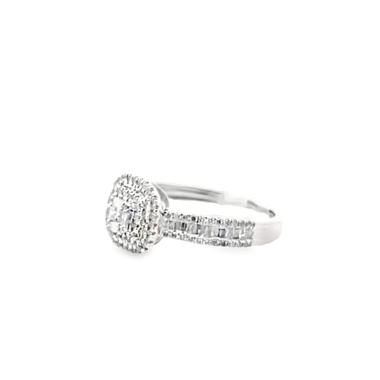 0.50Ct 14K White Gold Diamond Engagement Ring Size 7 1.8Dwt