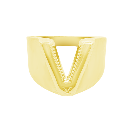 10K Yellow Gold "V" Style Fashion Ring Size 8 2.0Dwt