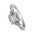0.25Ctw 10K White Gold Diamond Engagement Ring Size 7 1.7Dwt