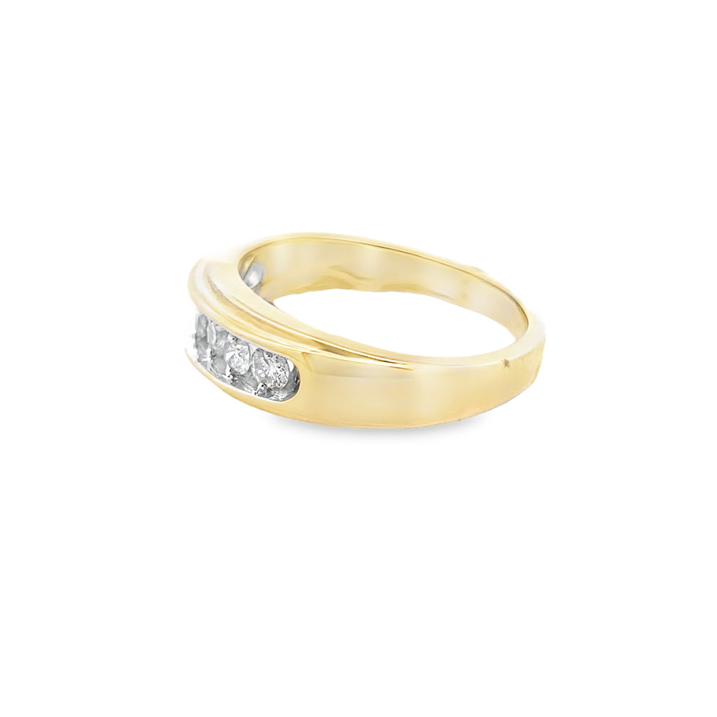 0.75Ctw 10K Two Tone  Men's Diamond Wedding Band Size10 2.6Dwt