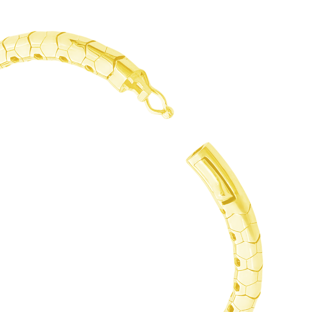 10K Two Tone Gold Lion Heads Style Bangle 8.25In 12.4Dwt