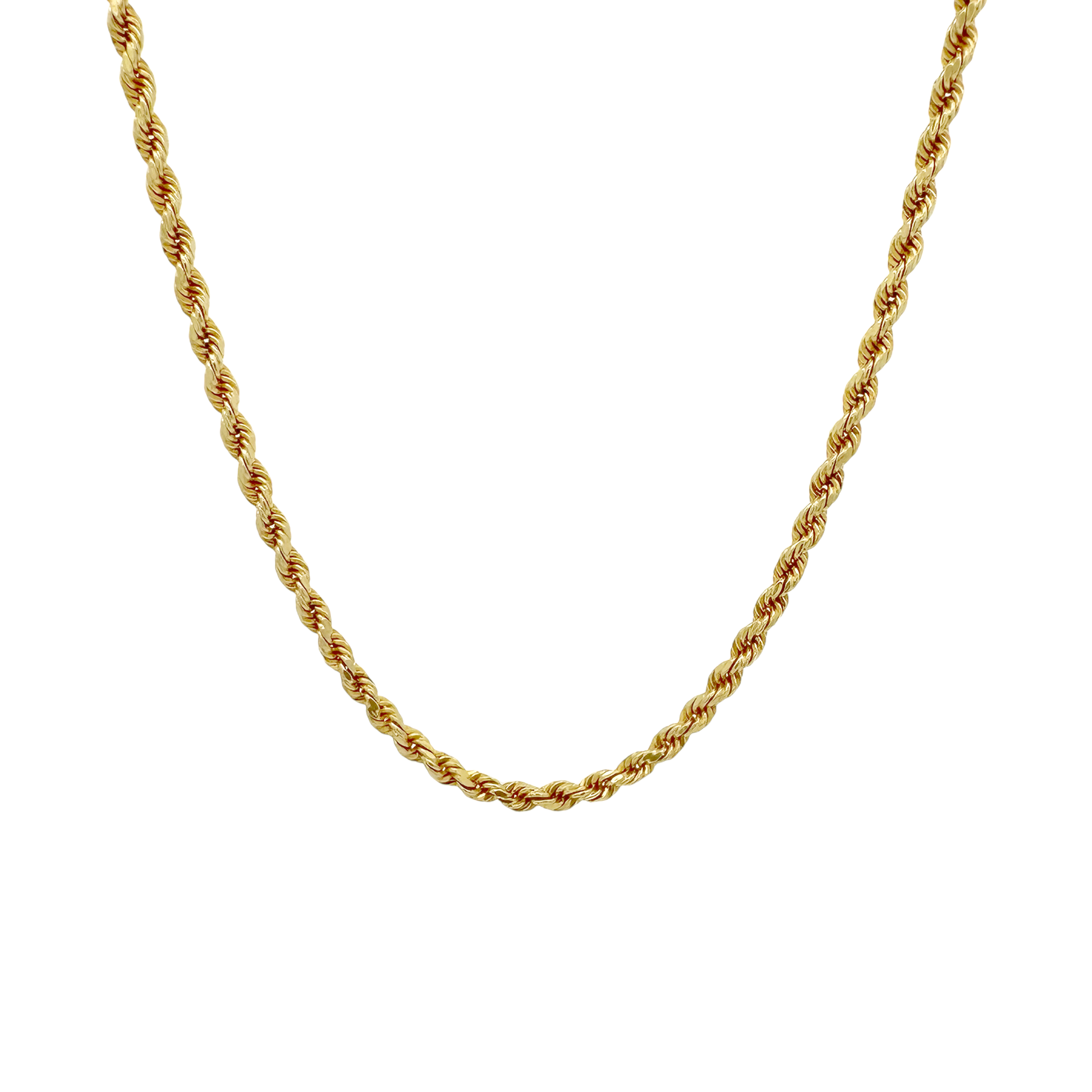 14K Yellow Gold Rope Link Chain 3Mm 18In 4.9Dwt