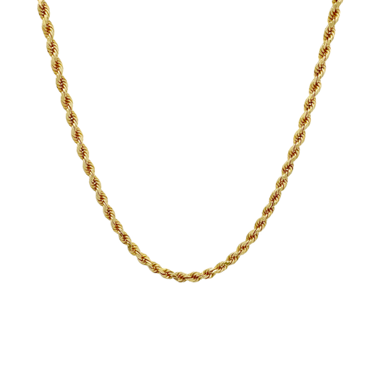 14K Yellow Gold Rope Link Chain 3Mm 18In 4.9Dwt