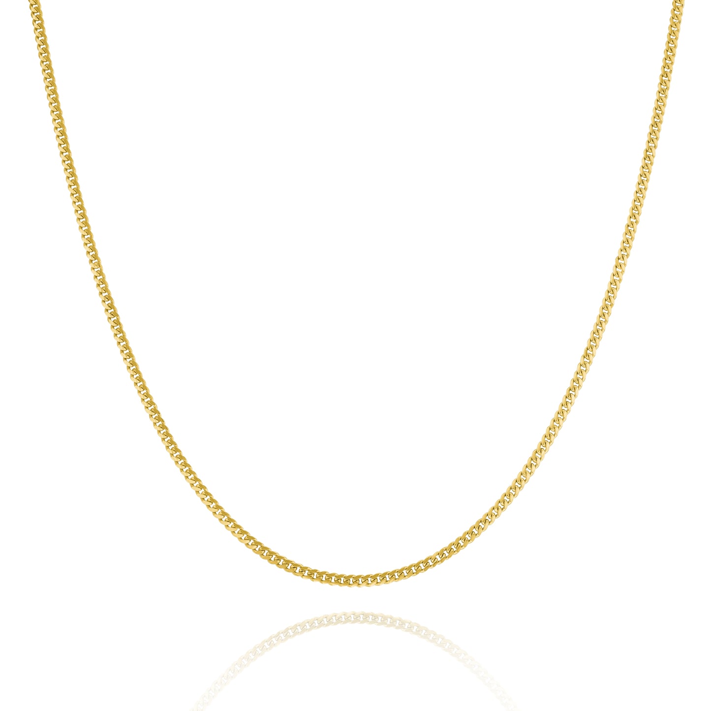 10K Yellow Gold Triple Clasp Cuban Link Chain 3Mm 18In 7.9Dwt