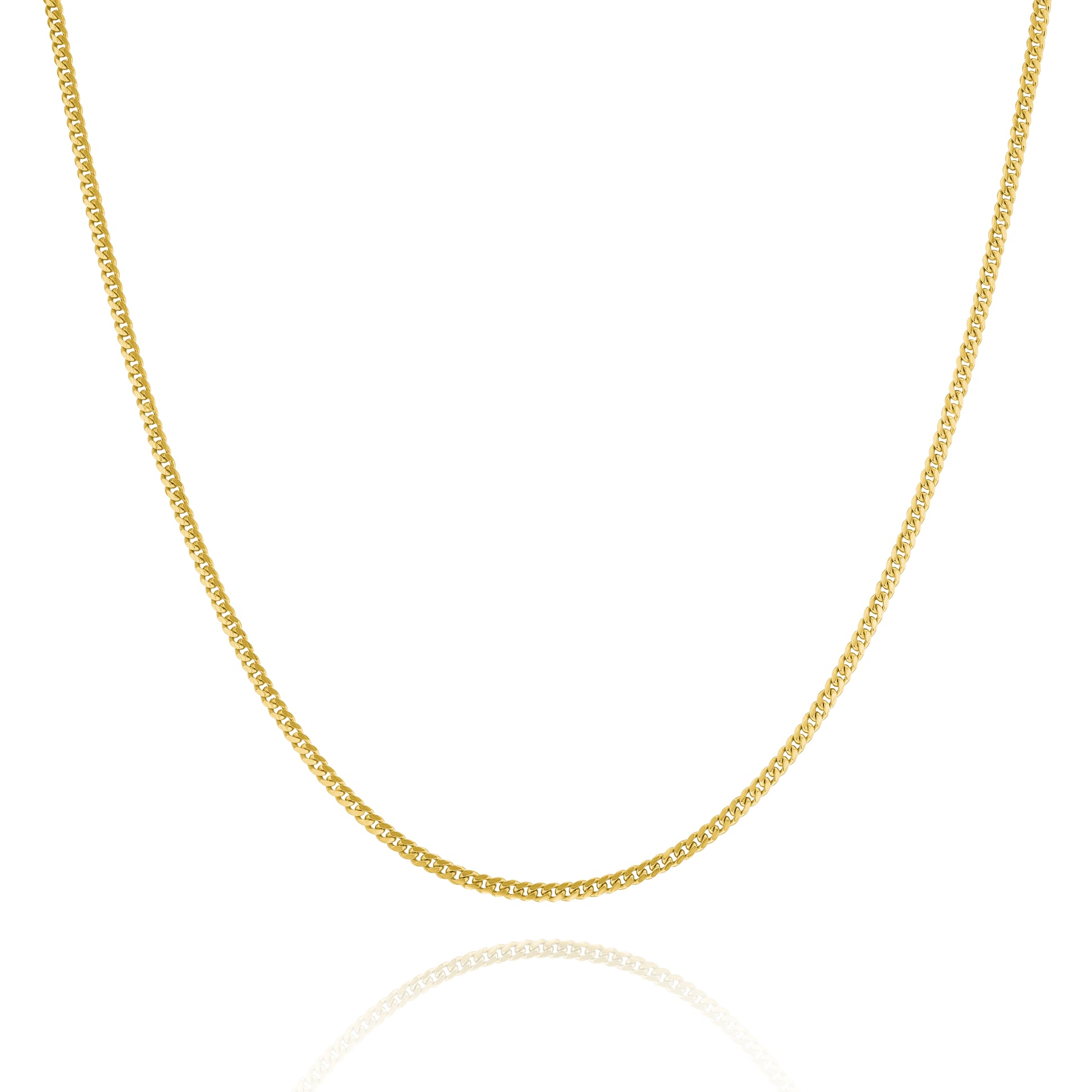 10K Yellow Gold Triple Clasp Cuban Link Chain 3Mm 18In 7.9Dwt