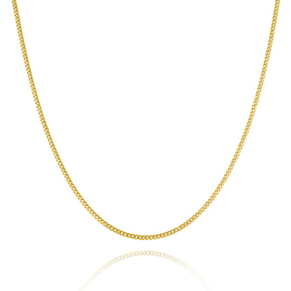 10K Yellow Gold Triple Clasp Cuban Link Chain 3Mm 18In 7.9Dwt