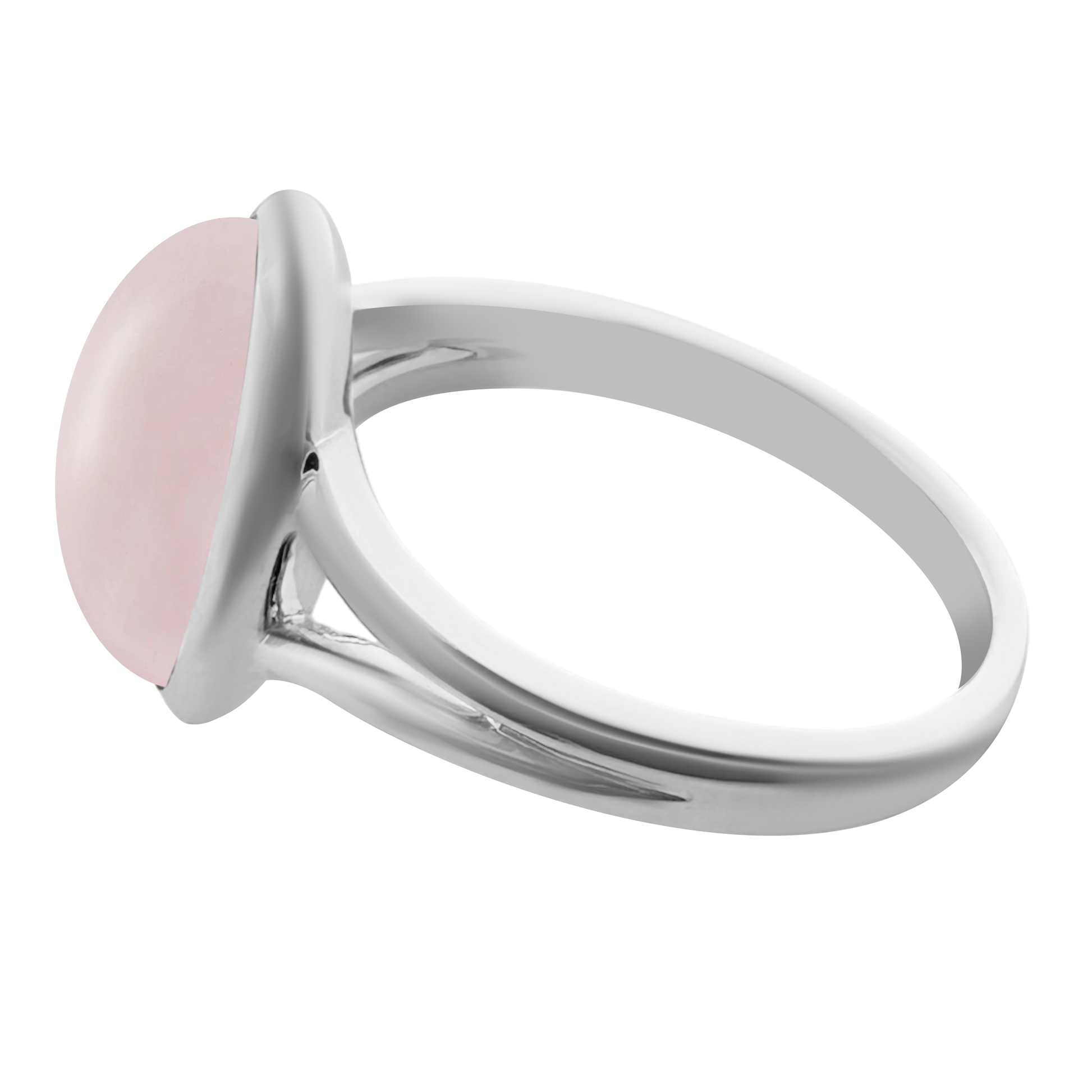 3.02 Rqob 14K White Gold Rose Quartz Ring Size 7 2.6Dwt