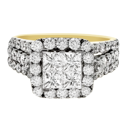 2.10Ctw 14K Yellow Gold Diamond Engagement Ring Size 7 3.1Dwt