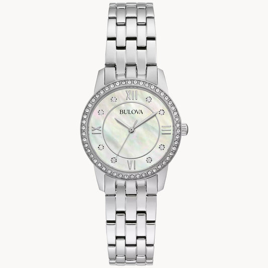 Bulova Crystal Ladies Watch & Necklace Set 96X155