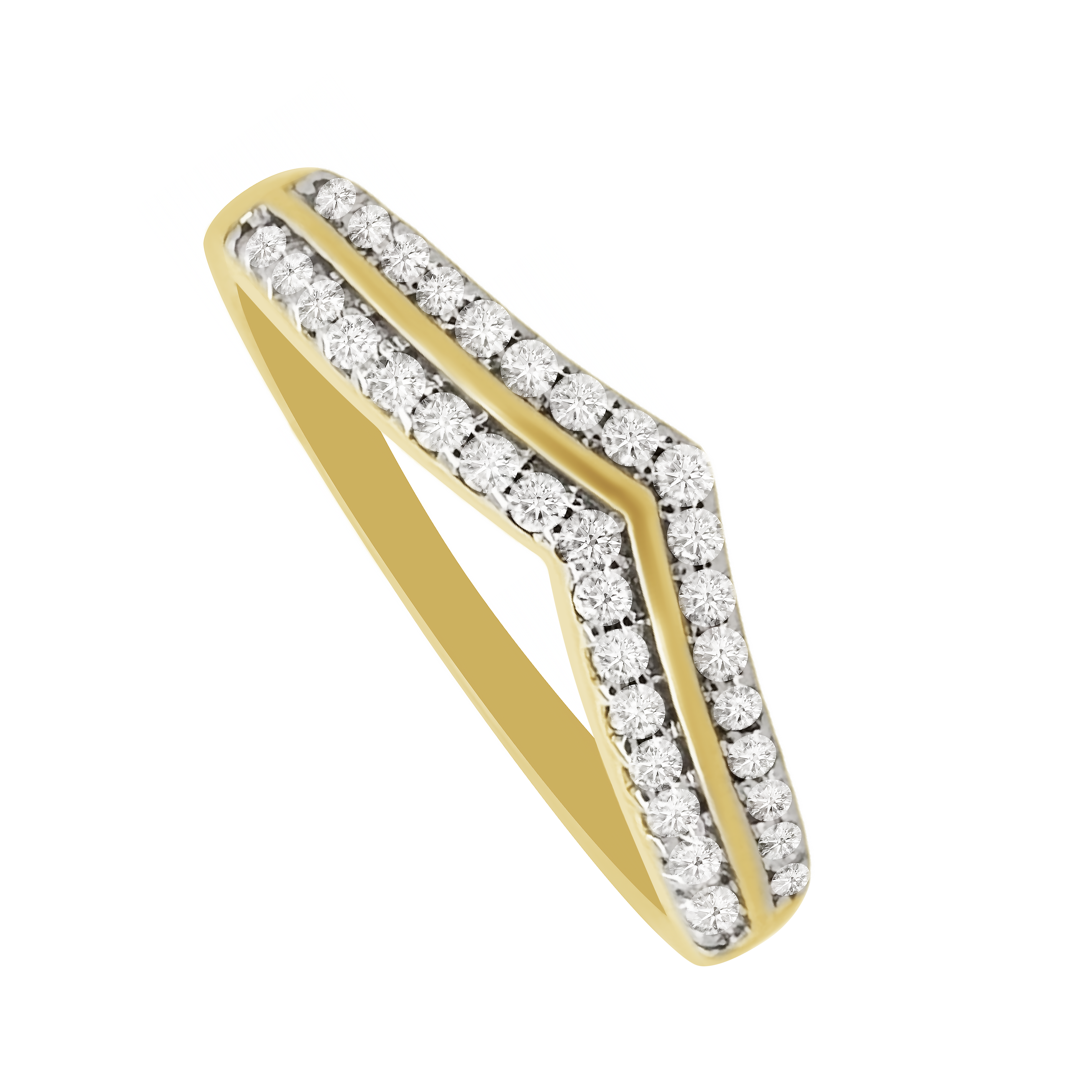 0.21Ctw 14K Yellow Gold Diamond Wedding Band Size 7 1.5Dwt