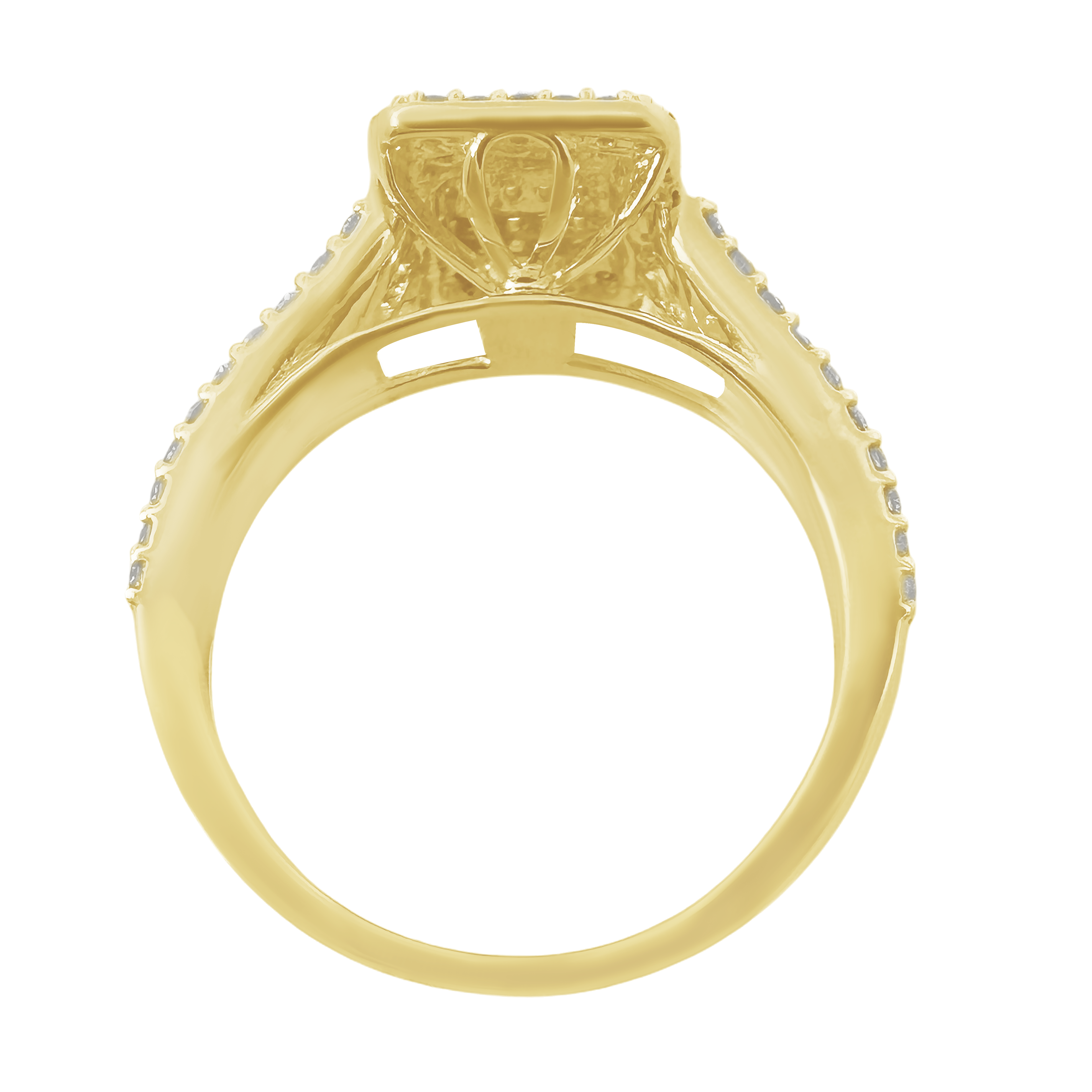 0.85Ctw 10K Yellow Gold Diamond Engagement Ring Size 7 2.4Dwt