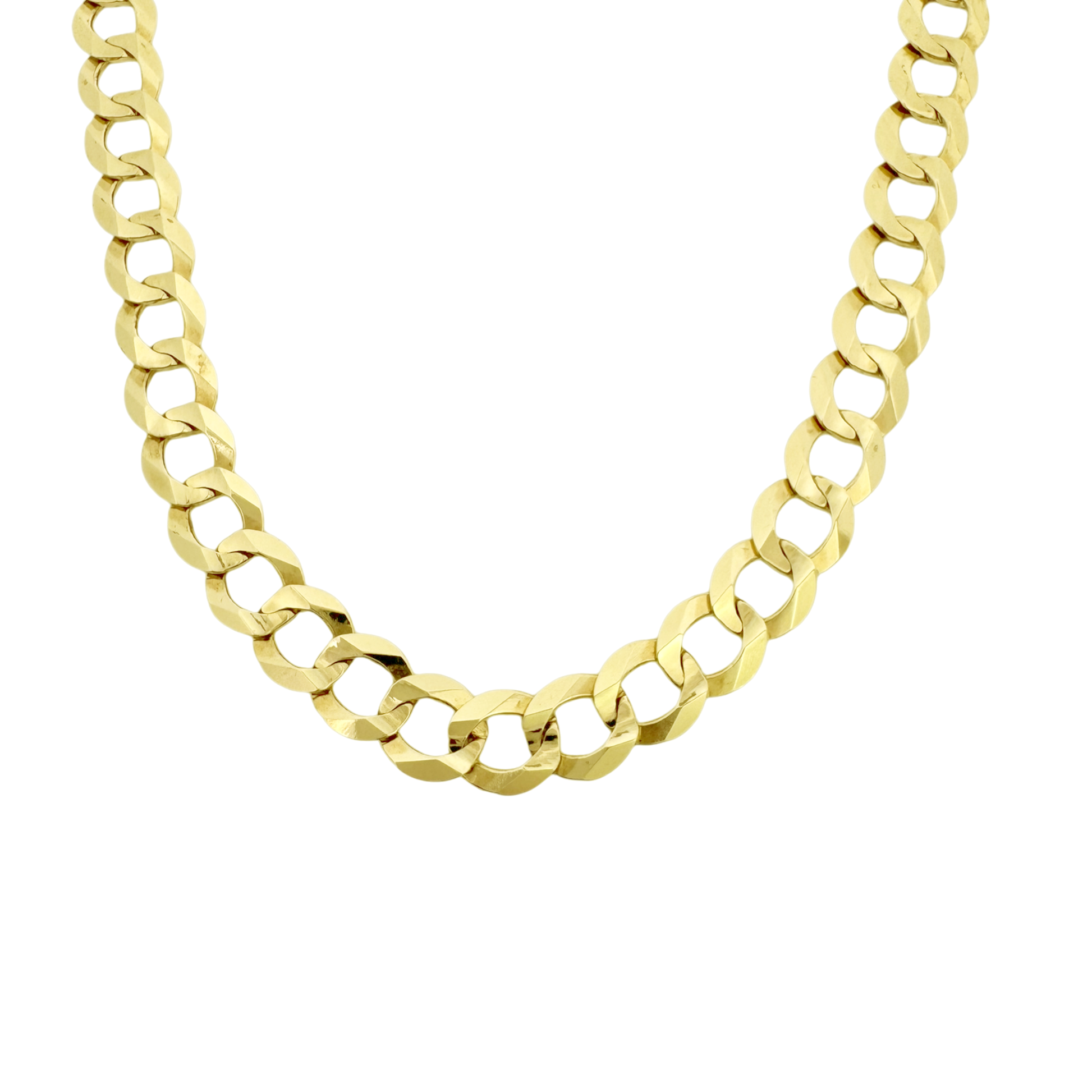 10K Yellow Gold Italian Curb Link Chain 8Mm 21In 18.6Dwt