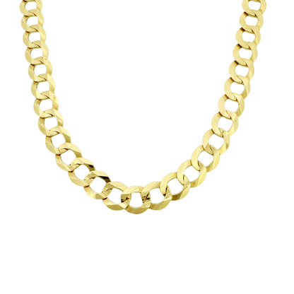 10K Yellow Gold Italian Curb Link Chain 8Mm 21In 18.6Dwt