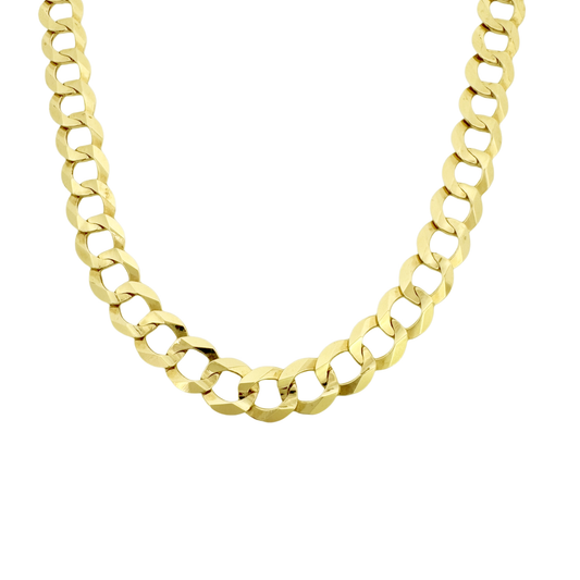 10K Yellow Gold Italian Curb Link Chain 8Mm 21In 18.6Dwt