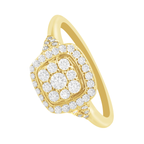 0.33Ctw 10K Yellow Gold Diamond Engagement Rings Size 7 1.7Dwt