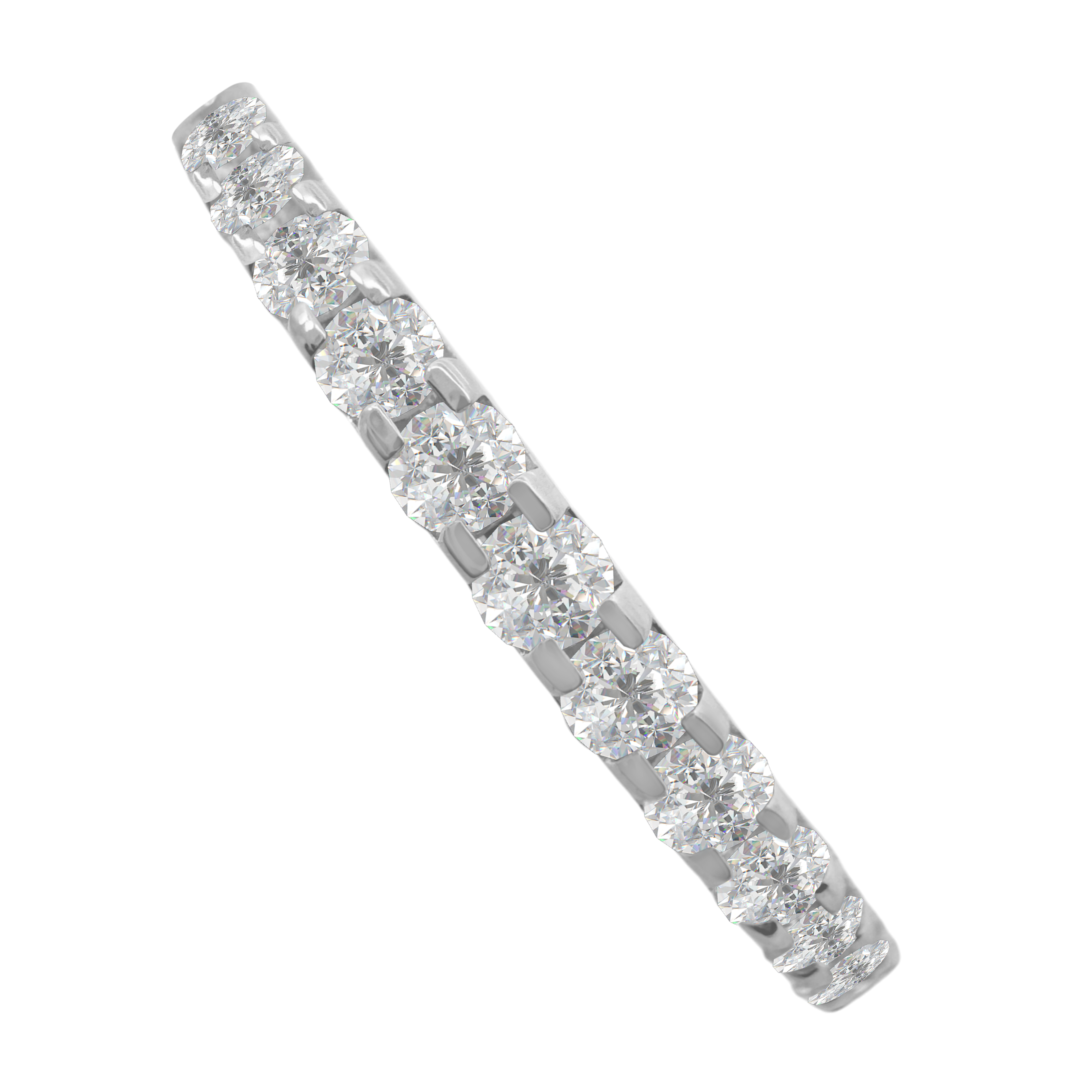 0.25Ctw 14K White Gold Diamond Wedding Band Size 7  0.7Dwt