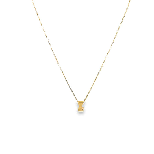 14K Yellow Gold Letter I Necklace 18In 0.7Dwt