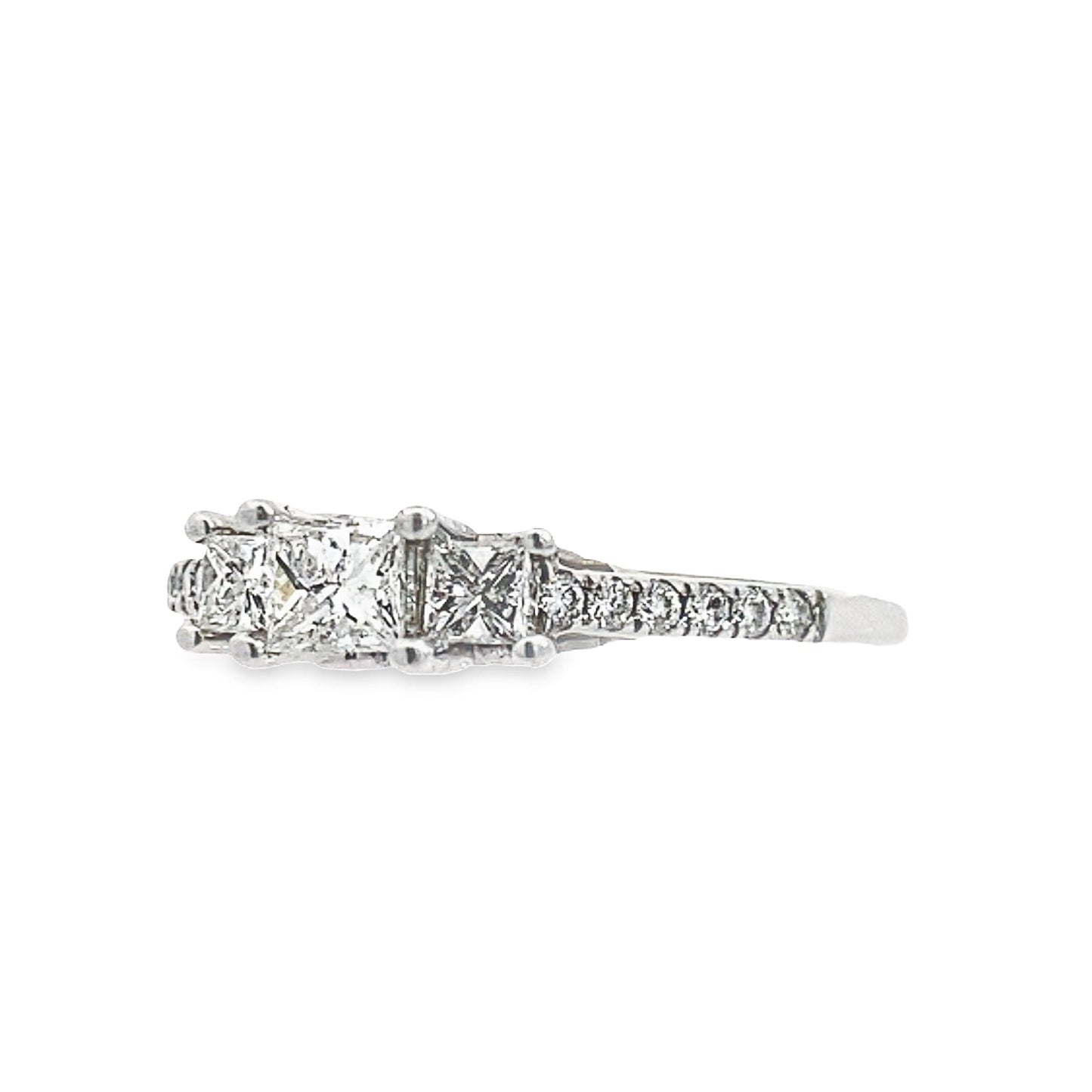 10K White Gold Diamond Engagement Ring Size 6.5 1.1Dwt