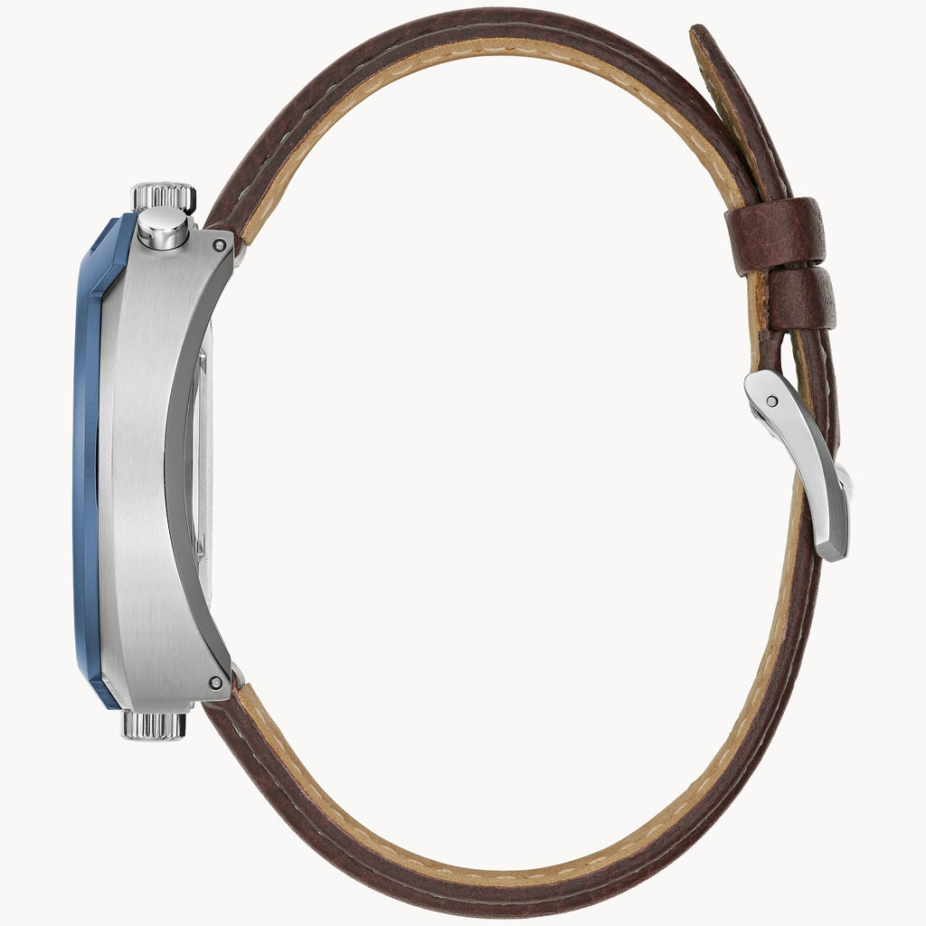 Bulova Mens Limited Edition Parking Meter (98B390) Chronograph Watch Brown Leather Straps