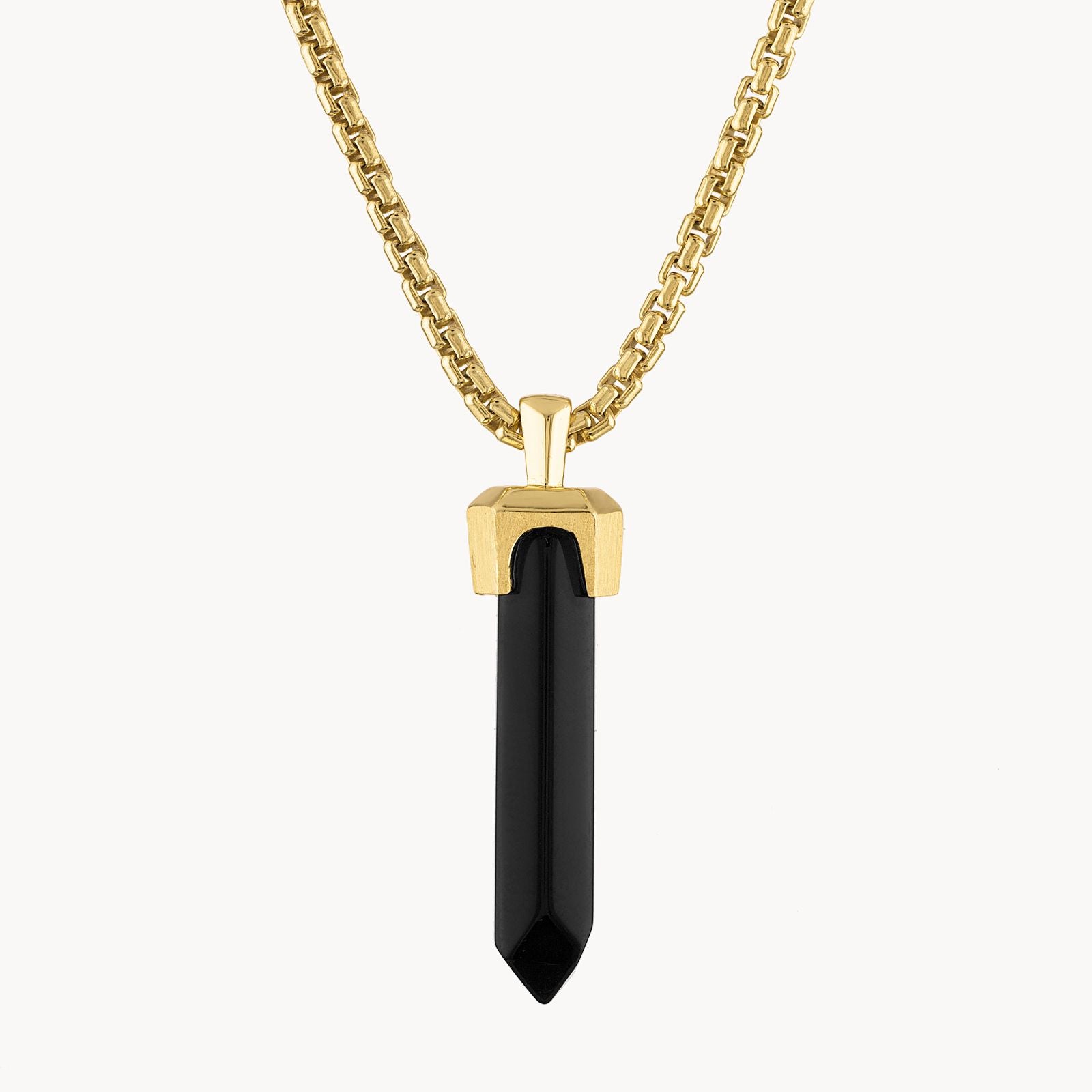 Bulova Icon Pendant Sterling Silver Gold Tone 24-26In Onyx P