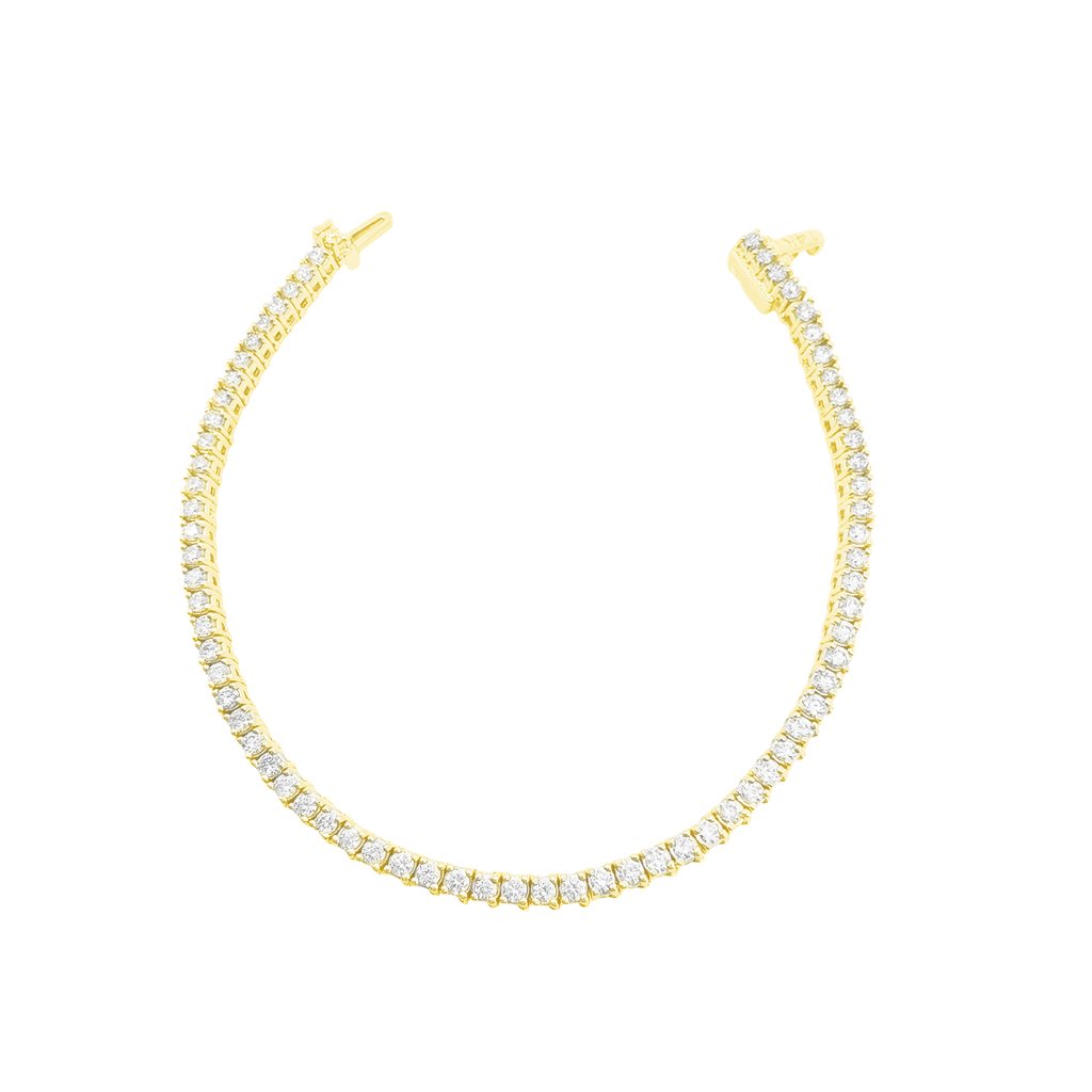 14K Yellow Gold Diamond Tennis Bracelet 7In 6.2Dwt