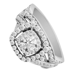 1.00Ctw 14K White Gold Diamond Wedding Set Size 7 3.2Dwt