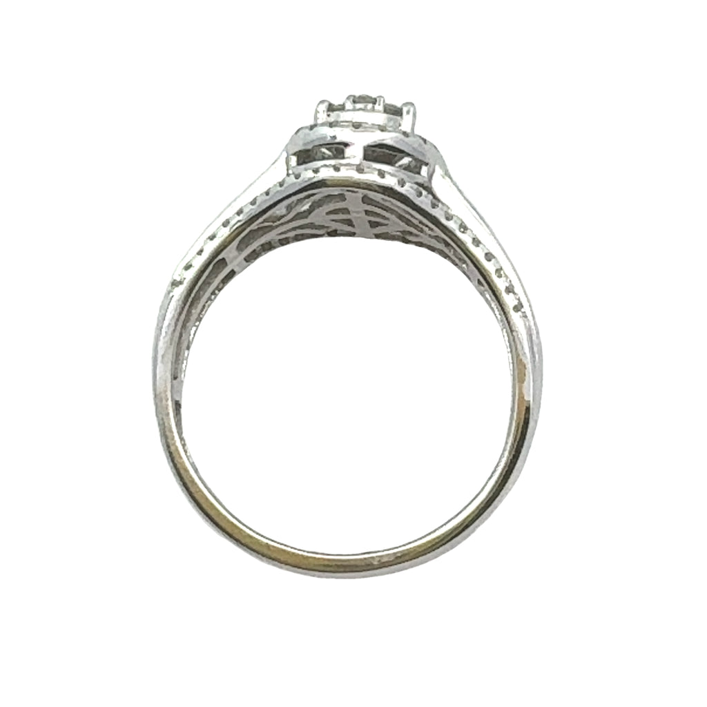0.50Ct 10K White Gold Diamond Engagement Ring Size 7 2.1Dwt
